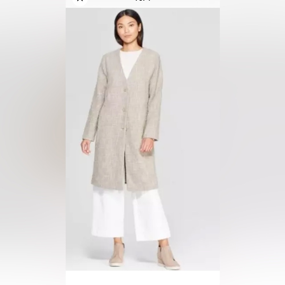 NWOT Prologue Wool Blend Tweed Coat